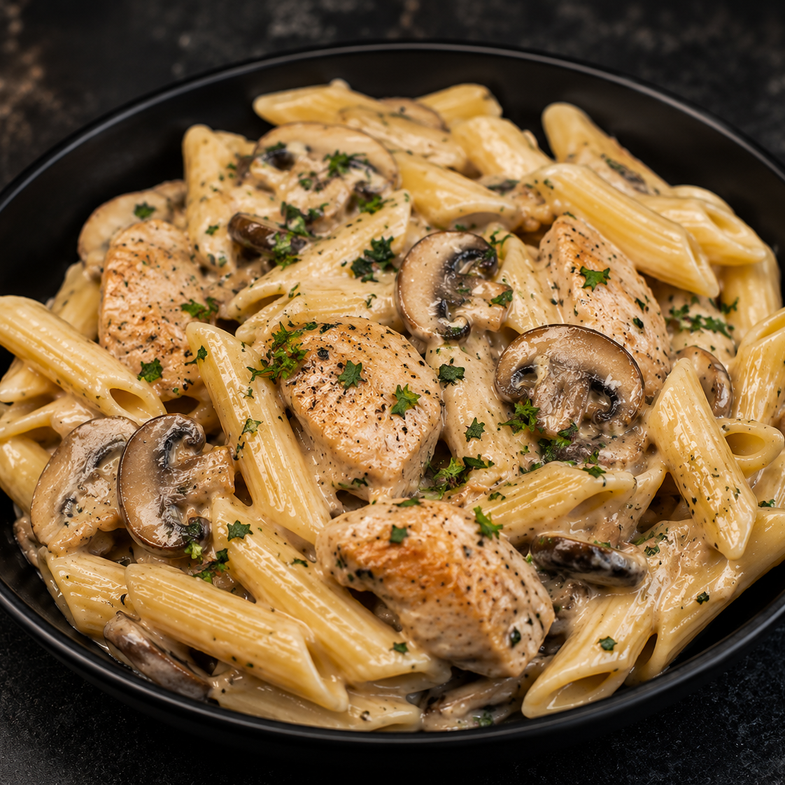 Creamy Chicken and Mushroom Penne